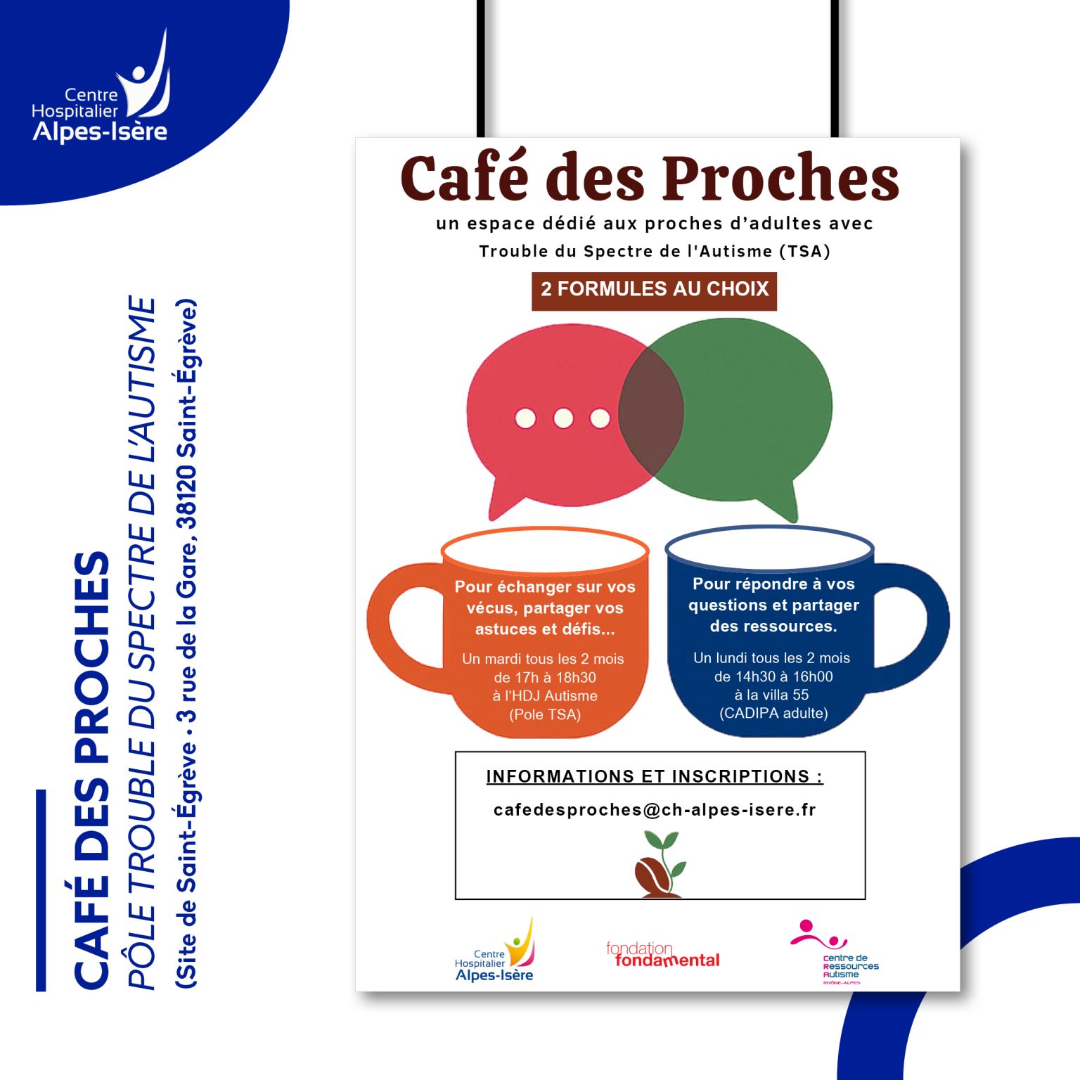 𝗣𝗢̂𝗟𝗘 𝗧𝗥𝗢𝗨𝗕𝗟𝗘 𝗗𝗨 𝗦𝗣𝗘𝗖𝗧𝗥𝗘 𝗗𝗘 𝗟’𝗔𝗨𝗧𝗜𝗦𝗠𝗘 (𝗧𝗦𝗔) · LE CAFÉ DES PROCHES (Plusieurs dates)